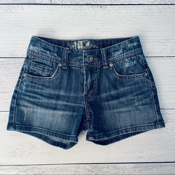 !It Jeans Girls Distressed Denim Shorts Size 5 - Picture 4 of 8